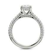 Emilia Cushion Cut Hidden Halo 4 Prong Claw Set Engagement Ring - Nivetta